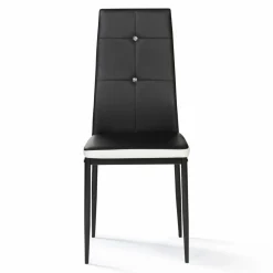 IDMarket Chaises de salle à manger noires et blanches avec strass* Collection Contemporaine|Chaises