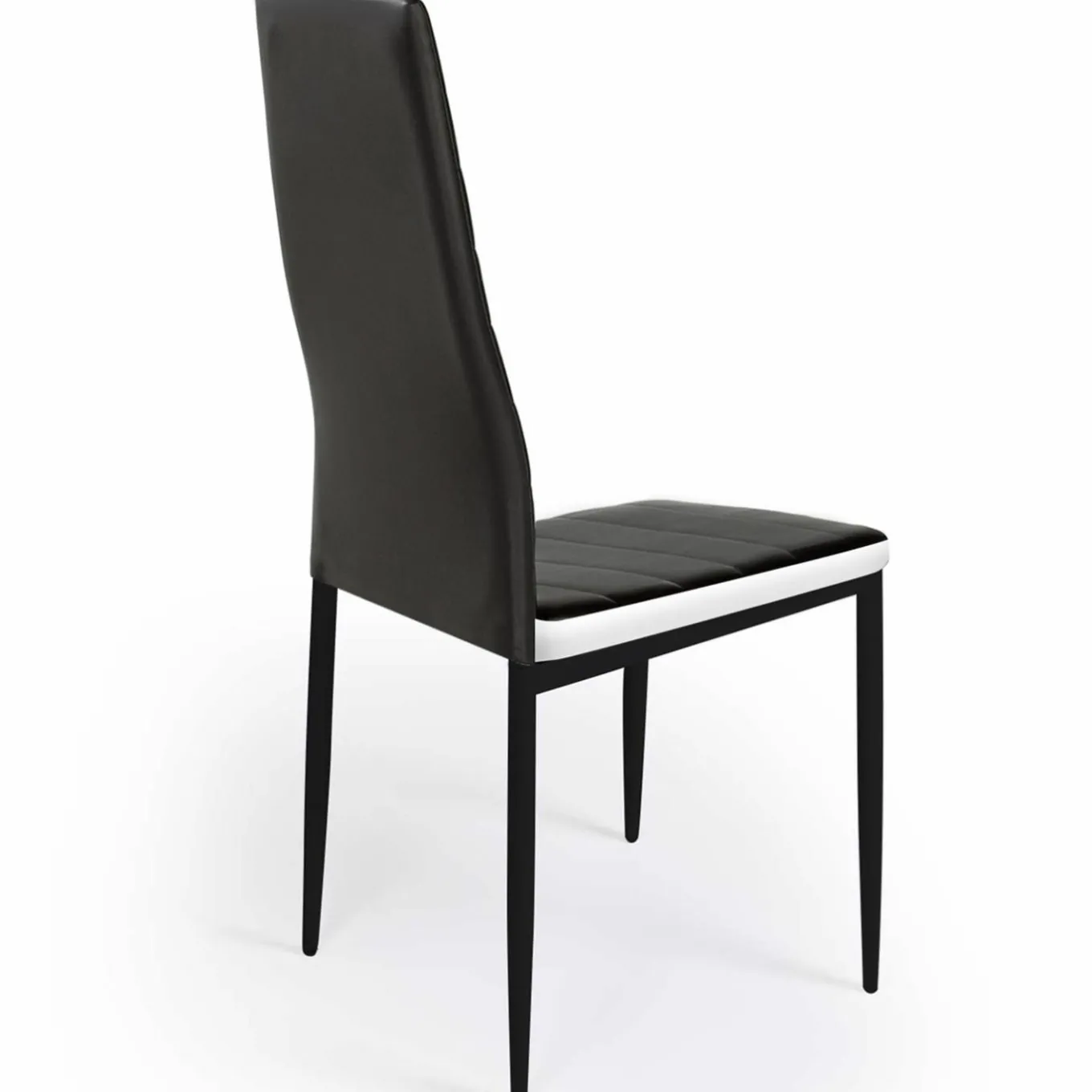 IDMarket Chaises de salle à manger noires avec bandeau blanc* Collection Contemporaine|Salle À Manger Complète