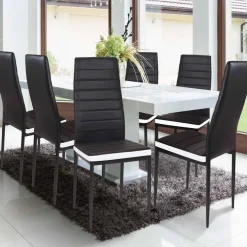 IDMarket Chaises de salle à manger noires et blanches ROMANE* Collection Contemporaine|Tables Et Chaises