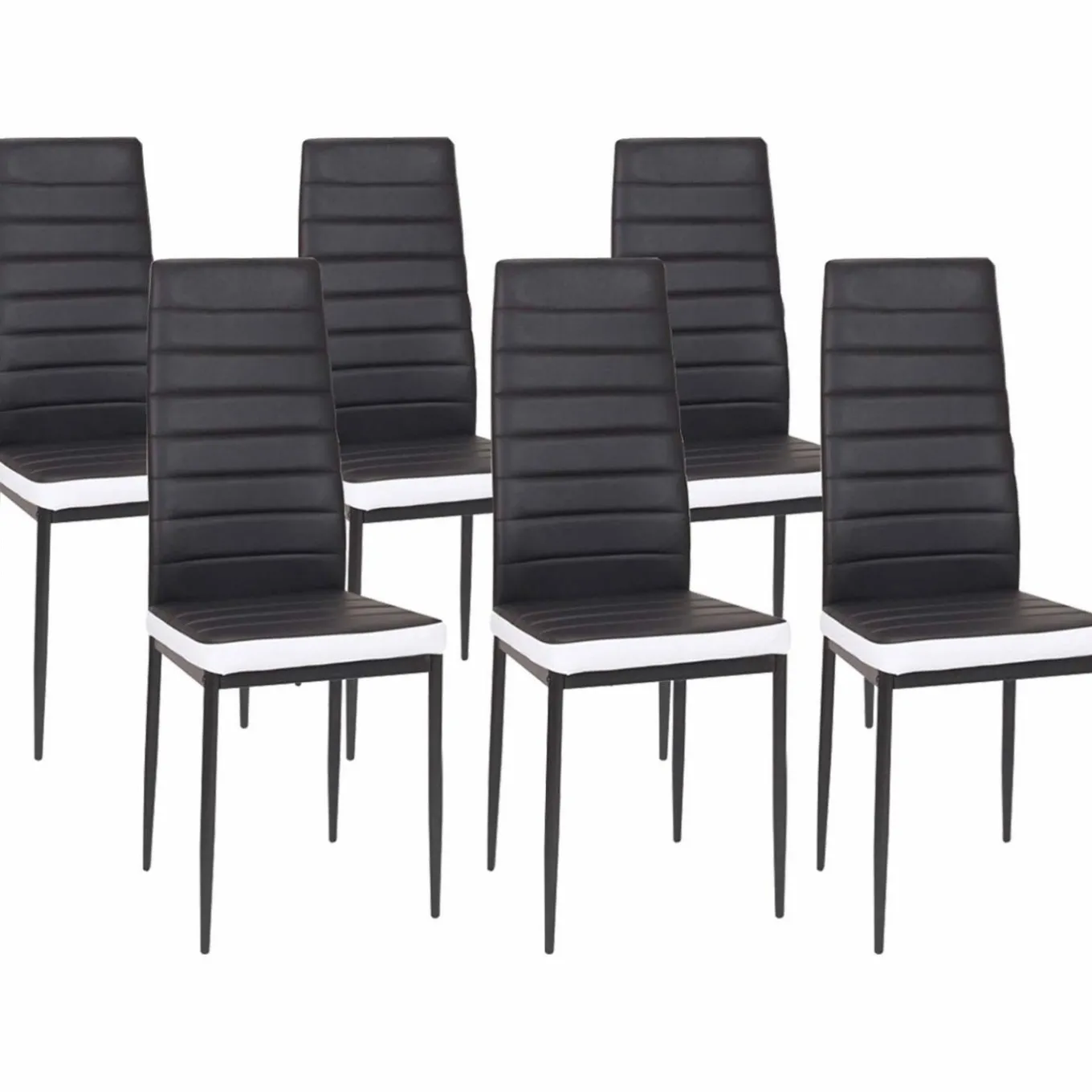 IDMarket Chaises de salle à manger noires et blanches ROMANE* Collection Contemporaine|Tables Et Chaises
