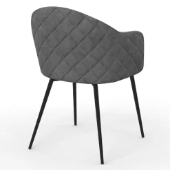 IDMarket Chaises de salle à manger design en velours gris foncé* Collection Vintage|Tables Et Chaises