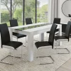 IDMarket Chaises de salle à manger noires liseré blanc* Collection Contemporaine|Salle À Manger Complète