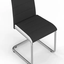 IDMarket Chaises de salle à manger noires liseré blanc* Collection Contemporaine|Salle À Manger Complète