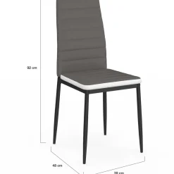 IDMarket Chaises de salle à manger grises et blanches ROMANE* Collection Contemporaine|Salle À Manger Complète