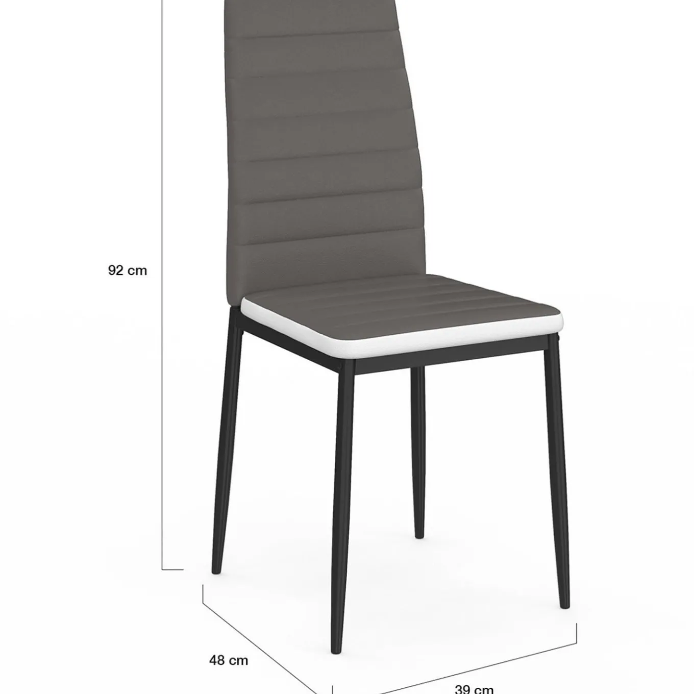 IDMarket Chaises de salle à manger grises et blanches ROMANE* Collection Contemporaine|Salle À Manger Complète