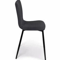 IDMarket Chaises design en velours gris foncé x4* Collection Vintage|Collection Moderne