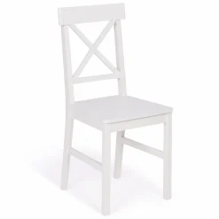 IDMarket Chaises en bois blanc lot de 4* Collection Contemporaine|Salle À Manger Complète