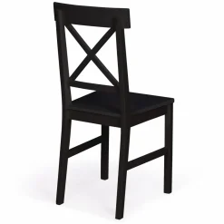 IDMarket Chaises en bois noir lot de 4* Collection Contemporaine|Chaises