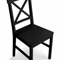 IDMarket Chaises en bois noir lot de 4* Collection Contemporaine|Chaises
