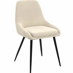 IDMarket Chaises en velours beige avec demi-accoudoirs* Chaises|Tables Et Chaises