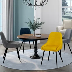 IDMarket Chaises en velours multicolor avec demi-accoudoirs* Chaises|Collection Moderne