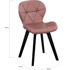 IDMarket Chaises en velours pastel bleu, gris clair, gris foncé et rose* Collection Moderne|Chaises