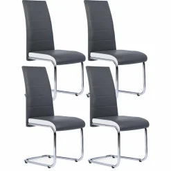 IDMarket Chaises grises et blanches design pour salle à manger* Collection Contemporaine|Salle À Manger Complète