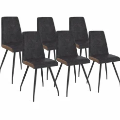 IDMarket Chaises grises liseré marron pieds araignée pour salle à manger* Chaises|Tables Et Chaises