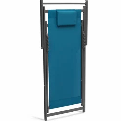 IDMarket Chaises longues bleu canard pliables* Fauteuils De Jardin