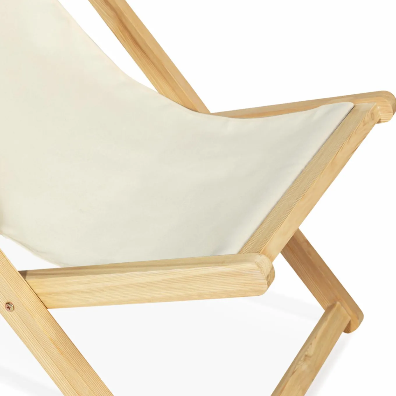 IDMarket Chaises longues pliables 4 positions écrue* Fauteuils De Jardin