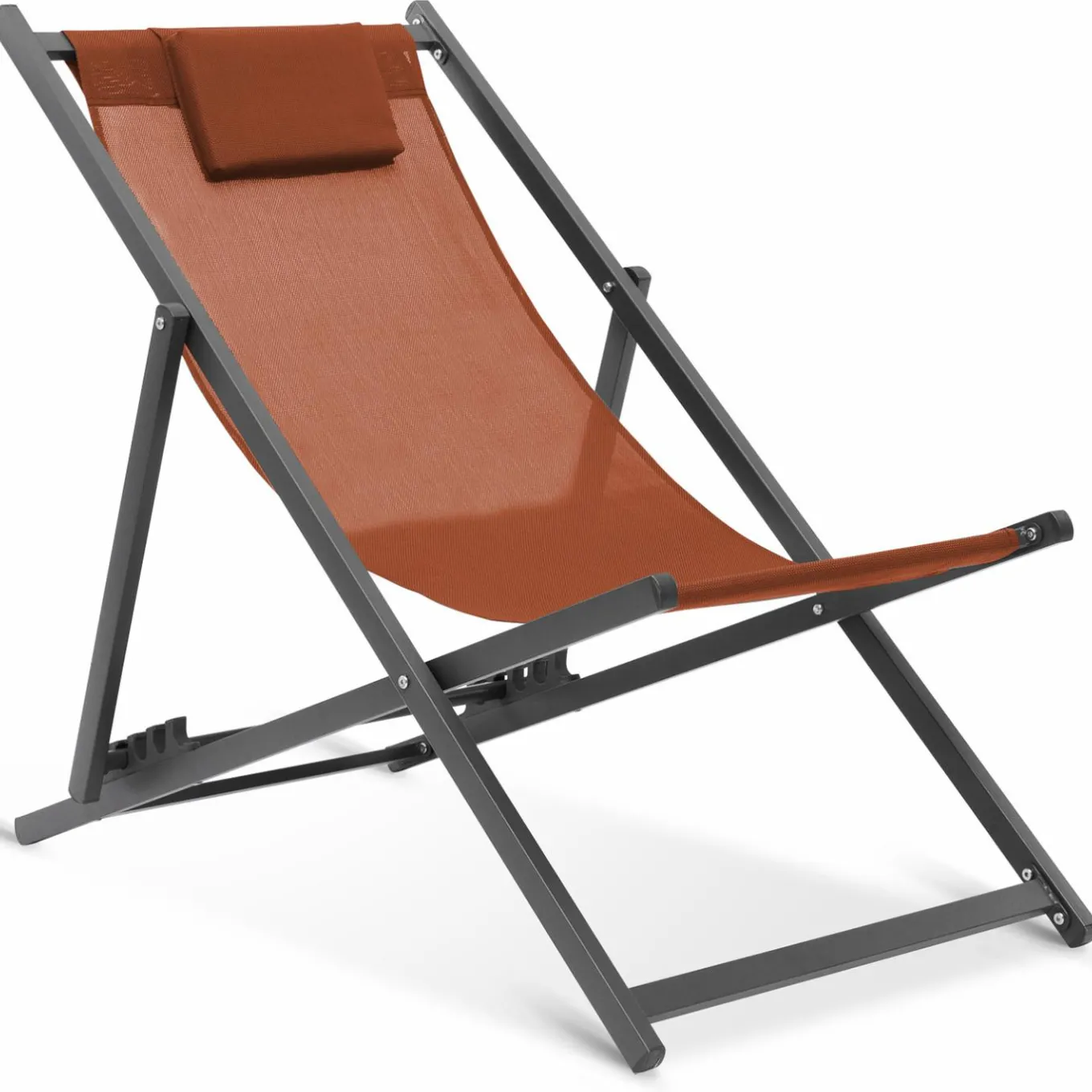 IDMarket Chaises longues terracotta pliables* Fauteuils De Jardin