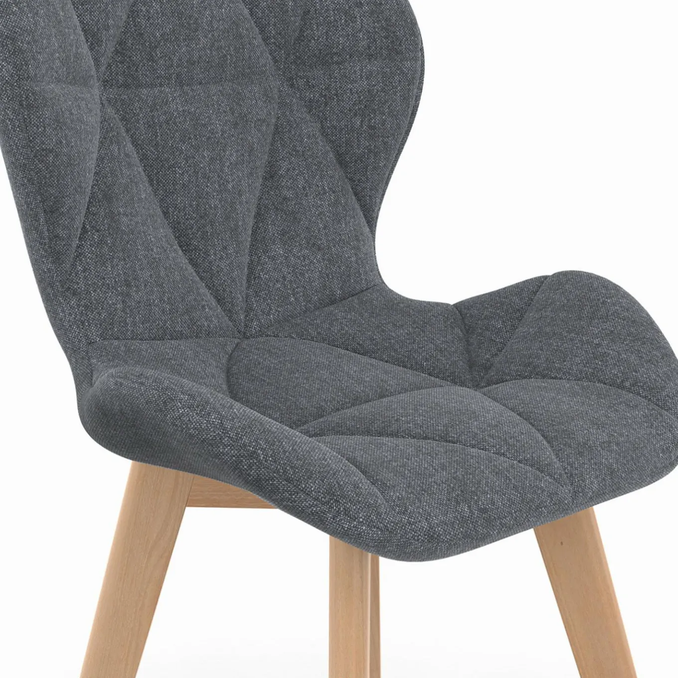 IDMarket Chaises matelassées en tissu gris foncé pour salle à manger* Collection Scandinave|Chaises