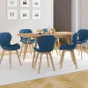 IDMarket Chaises matelassées pour salle à manger en tissu bleu canard* Collection Scandinave|Chaises