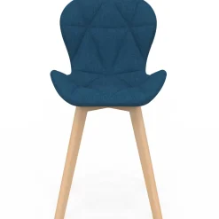 IDMarket Chaises matelassées pour salle à manger en tissu bleu canard* Collection Scandinave|Chaises