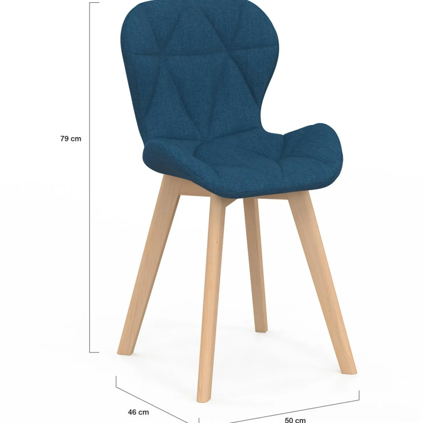 IDMarket Chaises matelassées pour salle à manger en tissu bleu canard* Collection Scandinave|Chaises
