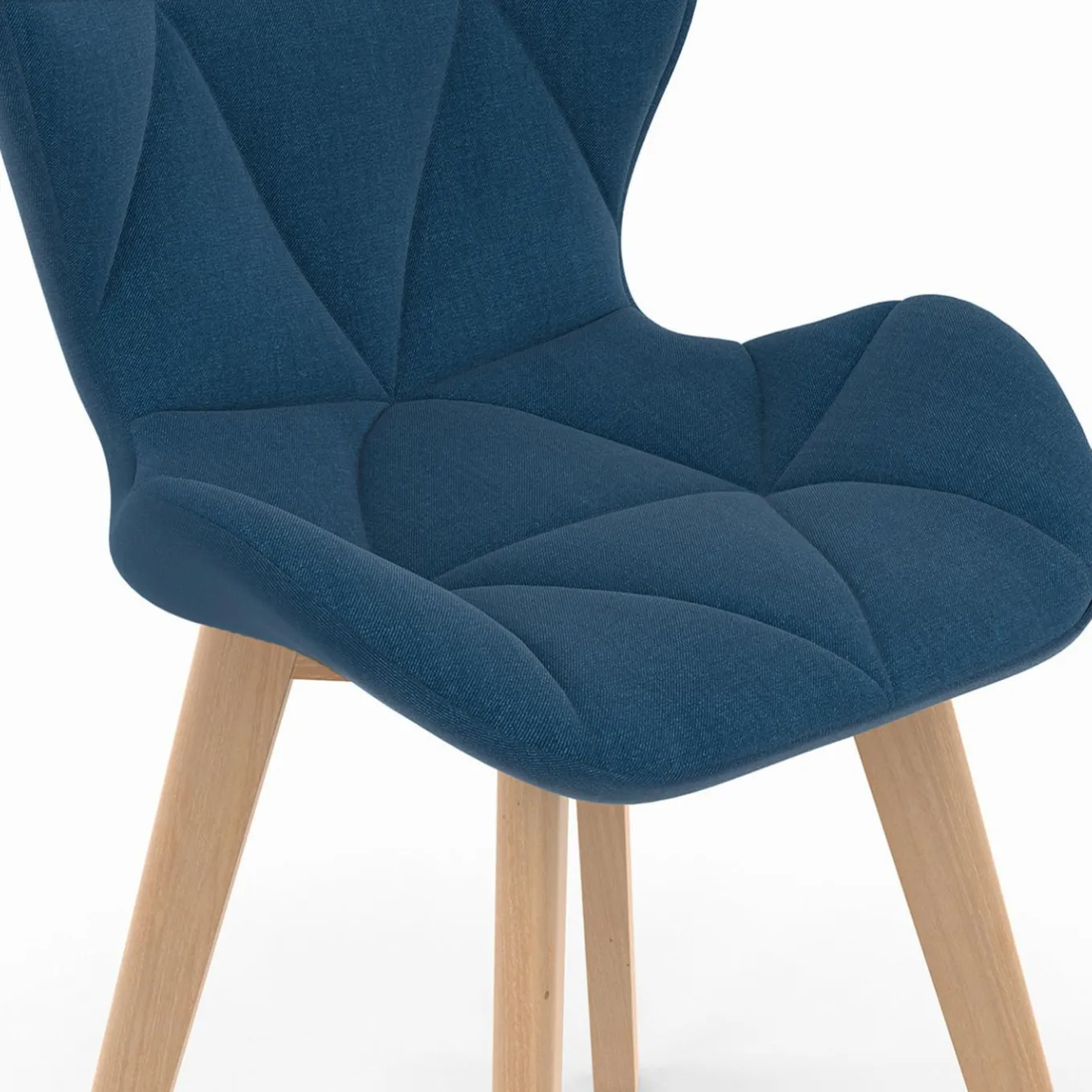 IDMarket Chaises matelassées pour salle à manger en tissu bleu canard* Collection Scandinave|Chaises