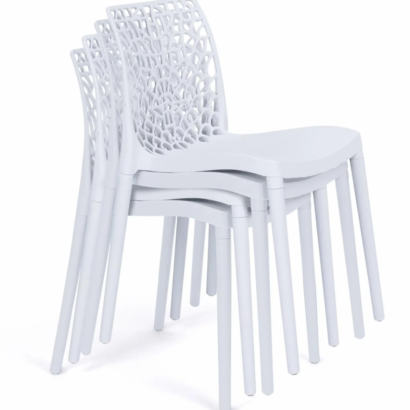 IDMarket Chaises nid d'abeille blanc : lot de 6* Chaises|Salons De Jardin