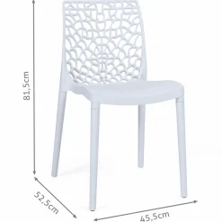 IDMarket Chaises nid d'abeille blanc : lot de 6* Chaises|Salons De Jardin