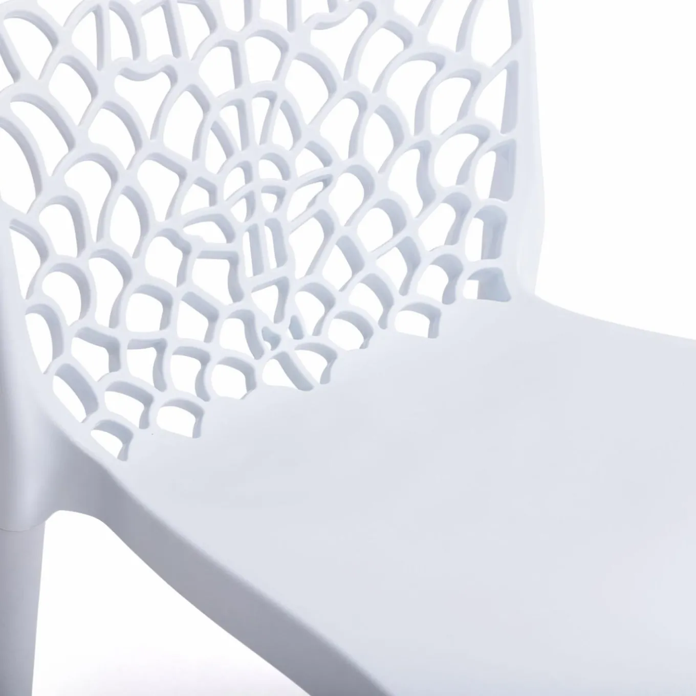 IDMarket Chaises nid d'abeille blanc : lot de 6* Chaises|Salons De Jardin