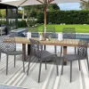 IDMarket Chaises nid d'abeille gris anthracite : lot de 6* Chaises|Salons De Jardin