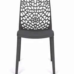 IDMarket Chaises nid d'abeille gris anthracite : lot de 6* Chaises|Salons De Jardin