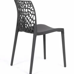 IDMarket Chaises nid d'abeille gris anthracite : lot de 6* Chaises|Salons De Jardin