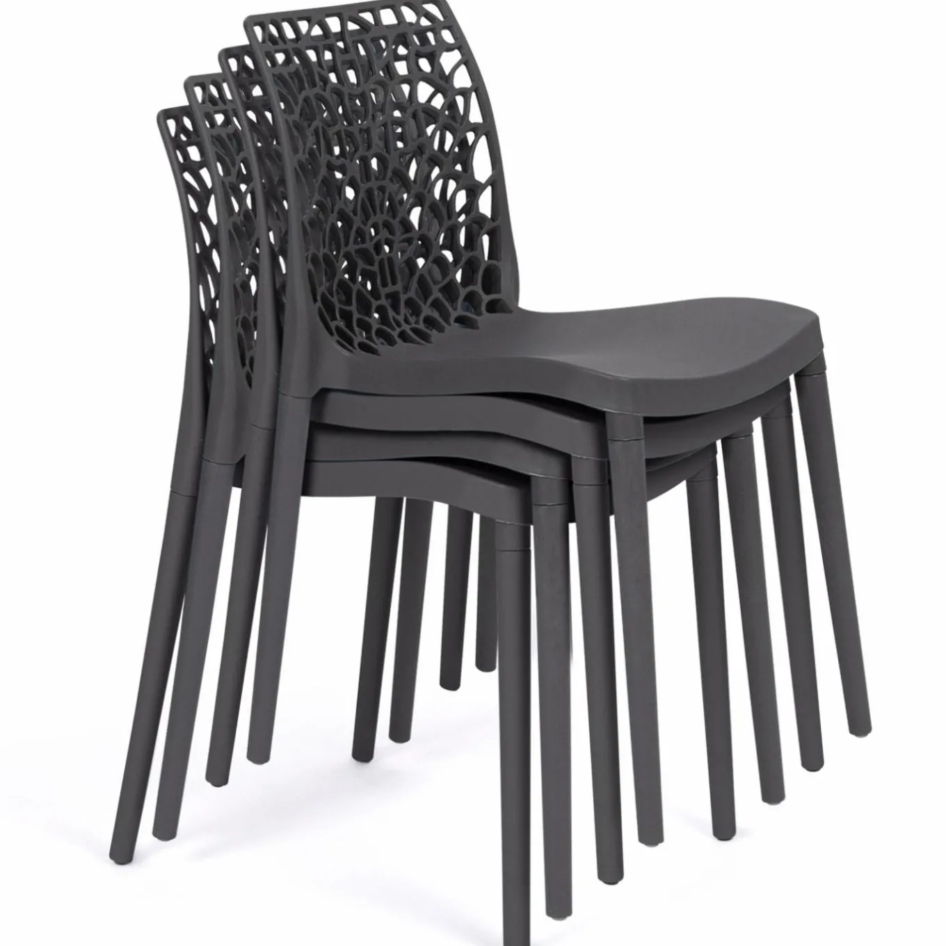 IDMarket Chaises nid d'abeille gris anthracite : lot de 6* Chaises|Salons De Jardin