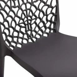 IDMarket Chaises nid d'abeille gris anthracite : lot de 6* Chaises|Salons De Jardin