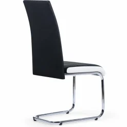 IDMarket Chaises noires et blanches design pour salle à manger MIA* Collection Contemporaine|Salle À Manger Complète