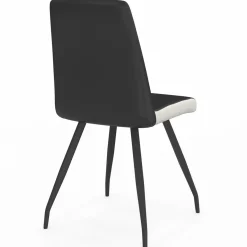 IDMarket Chaises noires liseré blanc pieds araignée pour salle à manger* Collection Contemporaine|Tables Et Chaises