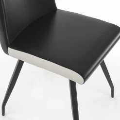 IDMarket Chaises noires liseré blanc pieds araignée pour salle à manger* Collection Contemporaine|Tables Et Chaises