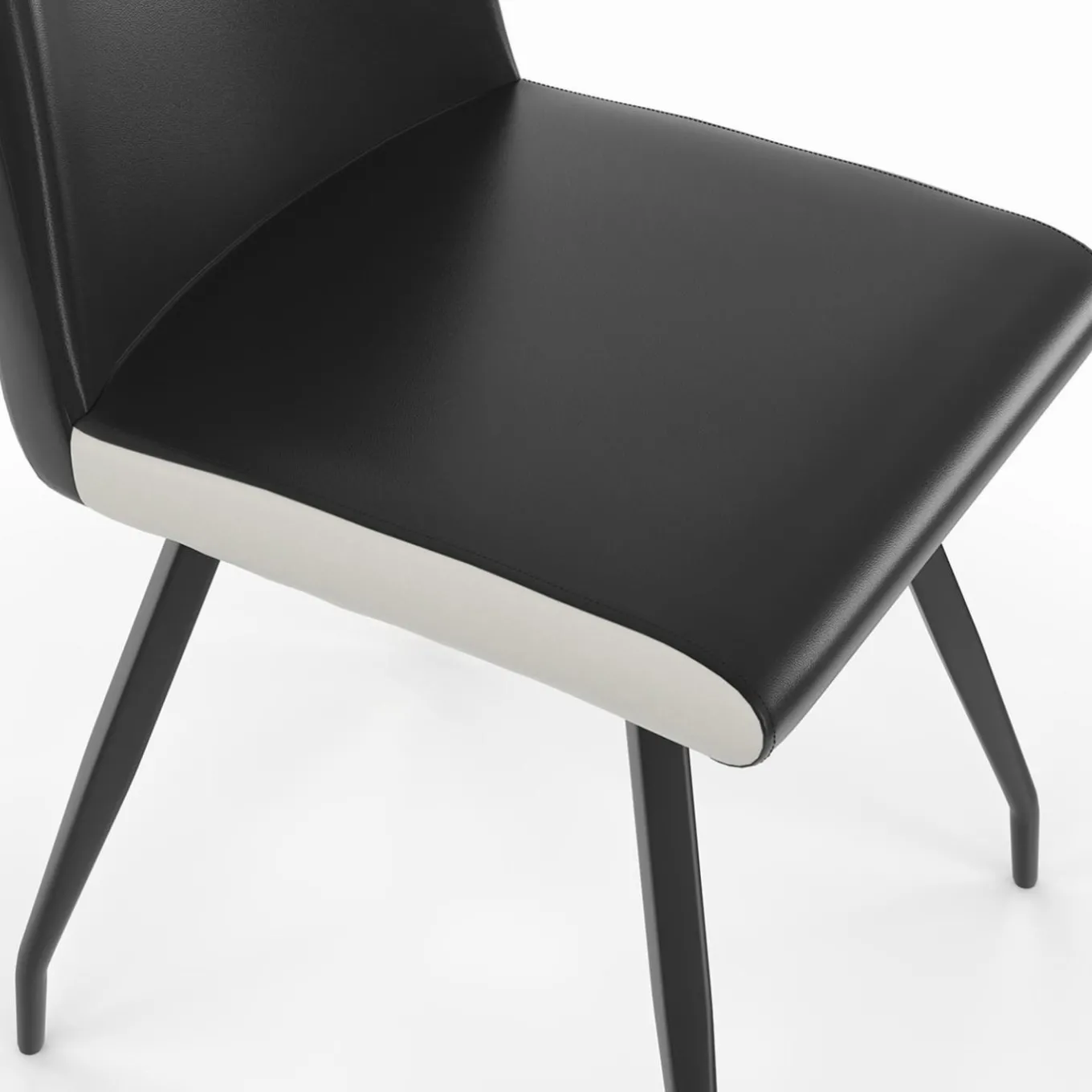 IDMarket Chaises noires liseré blanc pieds araignée pour salle à manger* Collection Contemporaine|Tables Et Chaises