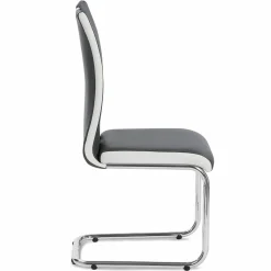 IDMarket Chaises pieds métal chromé blanches et grises* Collection Contemporaine|Salle À Manger Complète