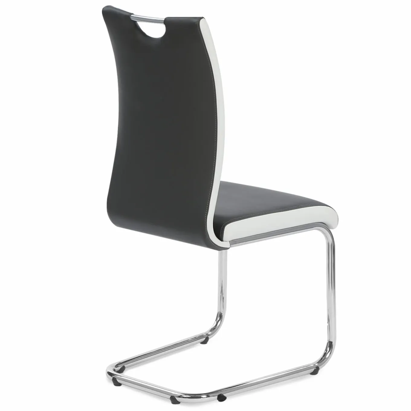 IDMarket Chaises pieds métal chromé blanches et grises* Collection Contemporaine|Salle À Manger Complète