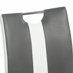 IDMarket Chaises pieds métal chromé blanches et grises* Collection Contemporaine|Salle À Manger Complète