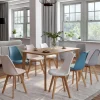 IDMarket Chaises scandinaves 4 couleurs : pastel rose x2, blanc x2, gris clair x2 et bleu x2* Collection Scandinave|Salle À Manger Complète