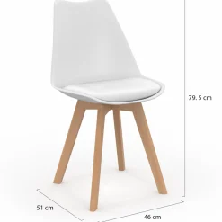 IDMarket Chaises scandinaves 4 couleurs : pastel rose x2, blanc x2, gris clair x2 et bleu x2* Collection Scandinave|Salle À Manger Complète