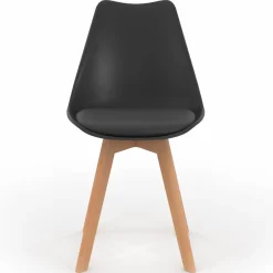 IDMarket Chaises scandinaves 4 couleurs : blanc x2, gris clair x2, gris foncé x2 et noir x2* Collection Scandinave|Salle À Manger Complète