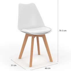 IDMarket Chaises scandinaves 4 couleurs : gris foncé, gris clair, blanc et bleu* Collection Scandinave|Salle À Manger Complète
