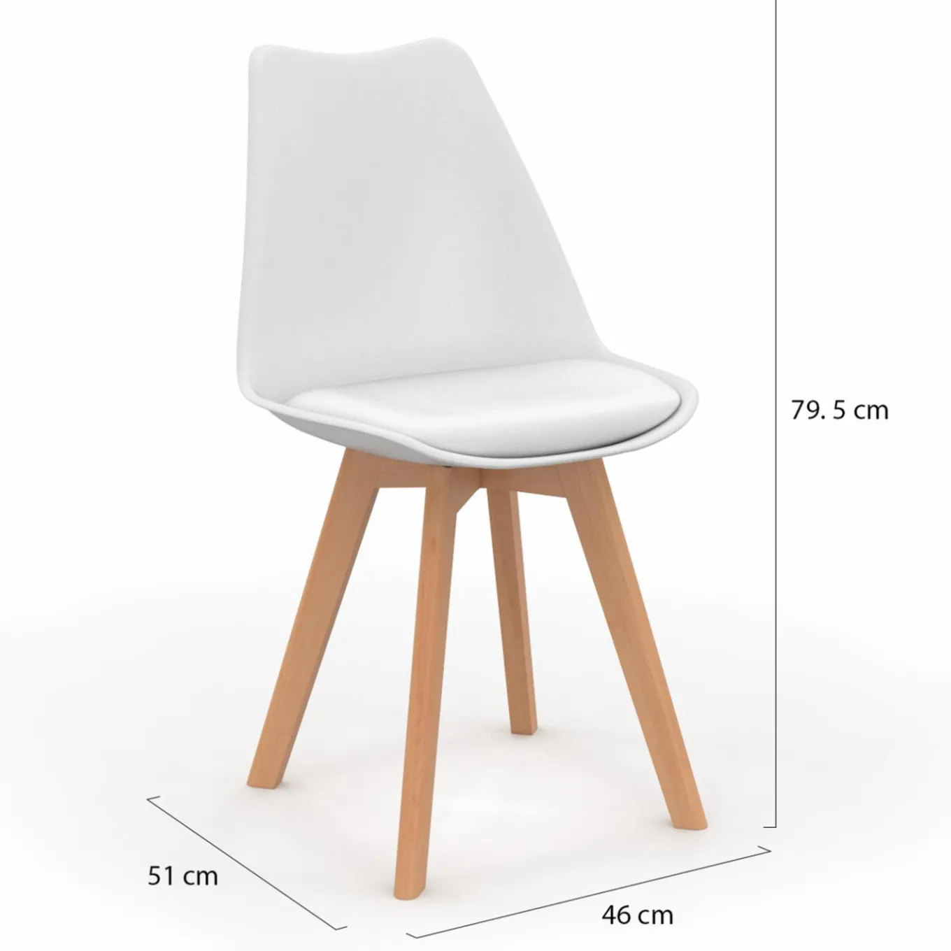 IDMarket Chaises scandinaves 4 couleurs : gris foncé, gris clair, blanc et bleu* Collection Scandinave|Salle À Manger Complète