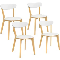 IDMarket Chaises scandinaves bicolores blanc et bois* Collection Scandinave|Tables Et Chaises