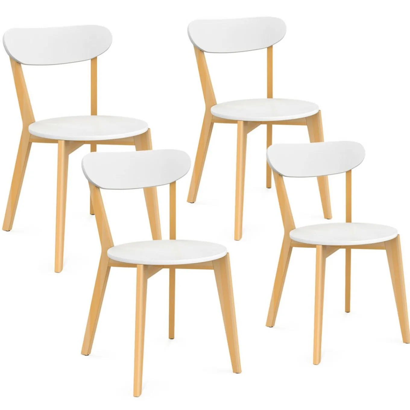 IDMarket Chaises scandinaves bicolores blanc et bois* Collection Scandinave|Tables Et Chaises