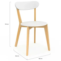 IDMarket Chaises scandinaves bicolores blanc et bois* Collection Scandinave|Tables Et Chaises