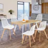 IDMarket Chaises scandinaves blanches x6 avec dossier ajouré* Collection Scandinave|Salle À Manger Complète